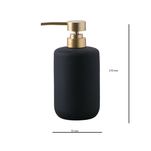 liquid soap dispenser Andrea, mat black + gold