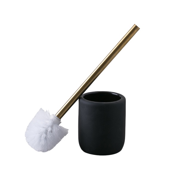 toilet brush Andrea, mat black + gold