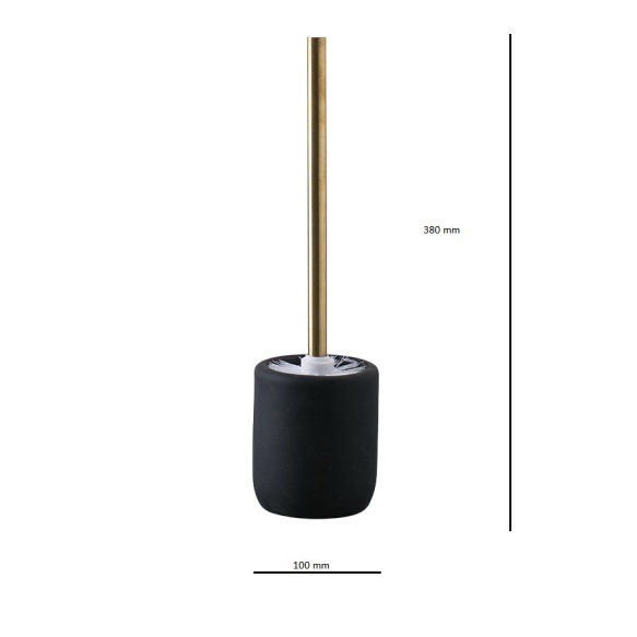 toilet brush Andrea, mat black + gold