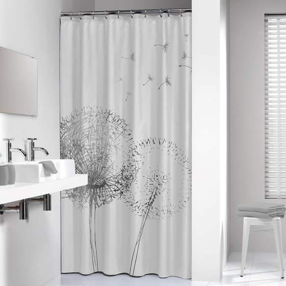 Shower curtain textile 180x200 cm Flow, Black/White
