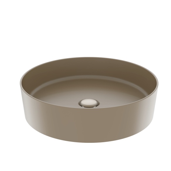 round worktop washbasin Loop 45x45 cm mat cappucino