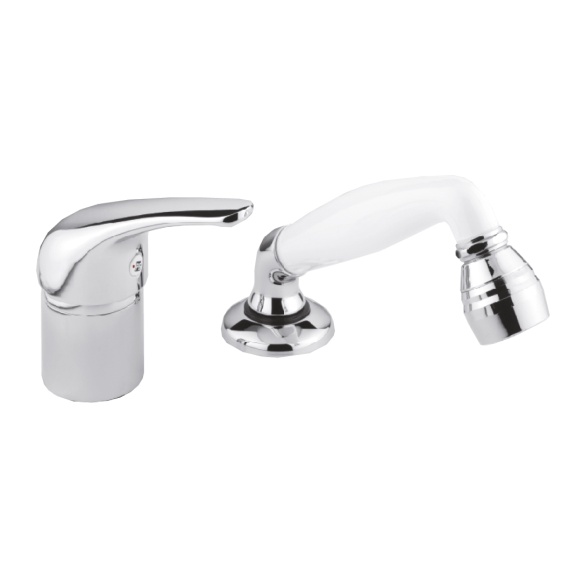 Hairdresser single lever mixer with pull out hand shower.