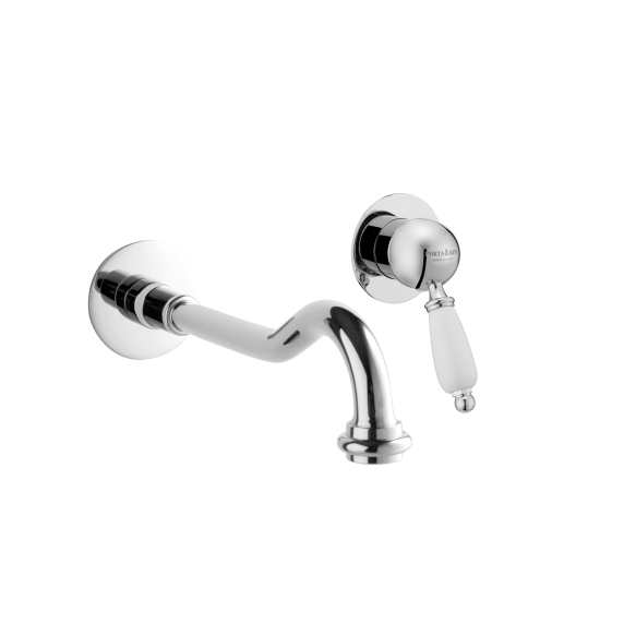 built in basin mixer New old, chrome, white lever, 20 cm spout