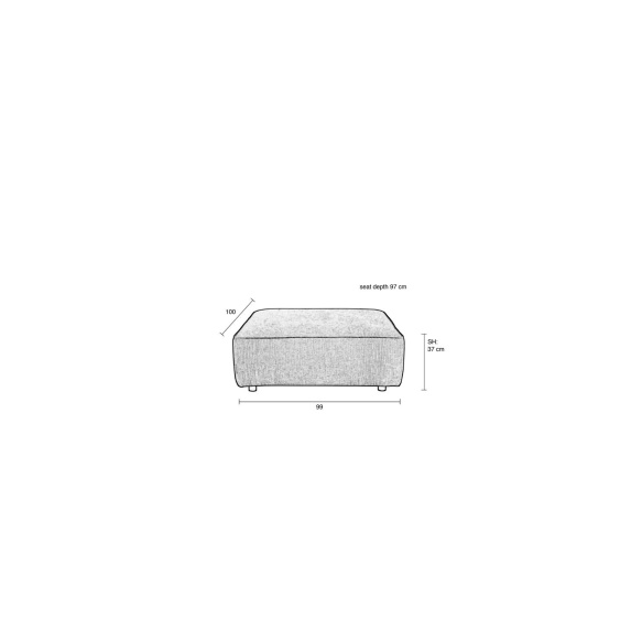Diivanielement Hunter 1,5-Seater No Back Sand