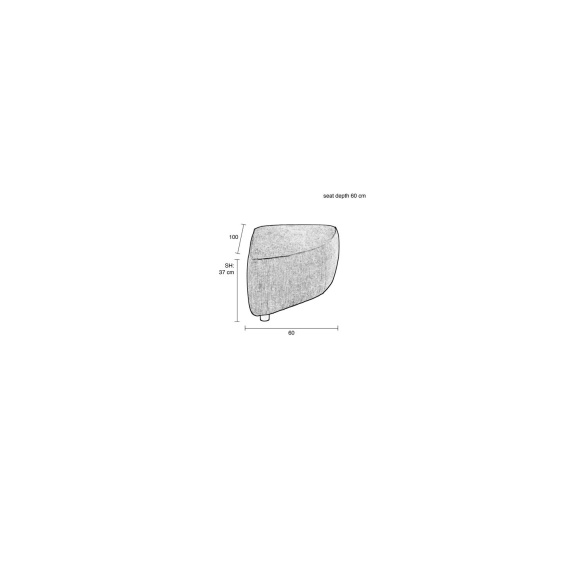 Sofa Element Hunter Pie Pouf Right Sand