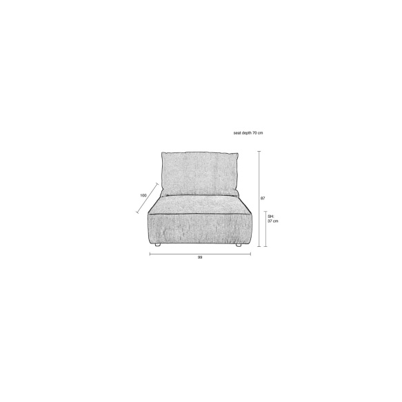 Sofa Element Hunter 1,5-Seater With Back Navy
