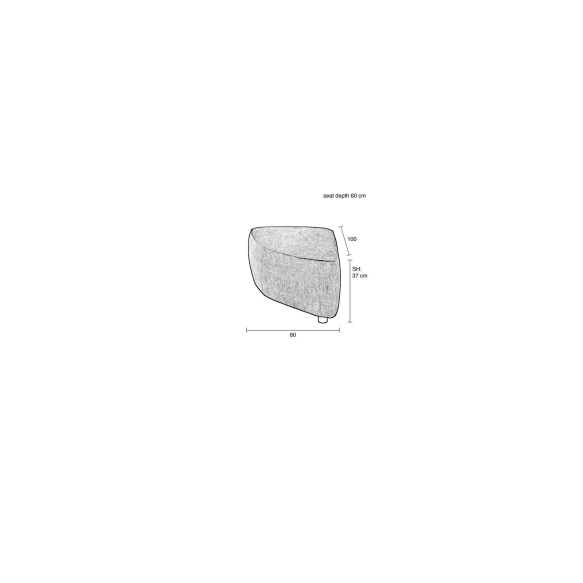 Diivanielement Hunter Pie Pouf Left Moss
