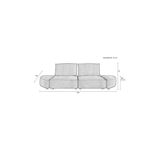 Sofa Hunter 3-Seater Sand