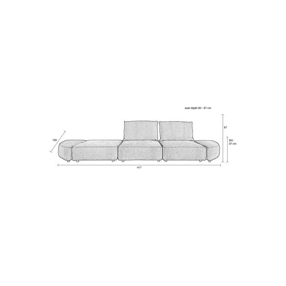 Sofa Hunter 4,5-Seater Moss