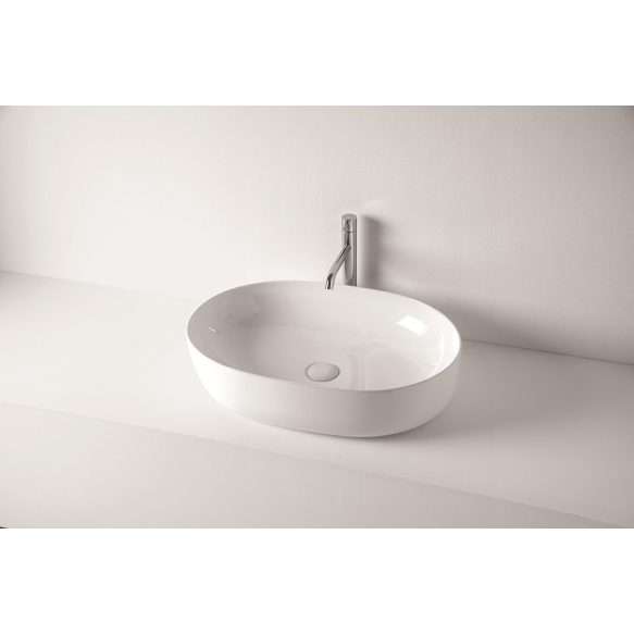 Countertop round washbasin Nolita 60x40x15 cm, white