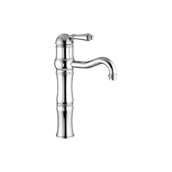 high basin mixer with pop-up, raw brass