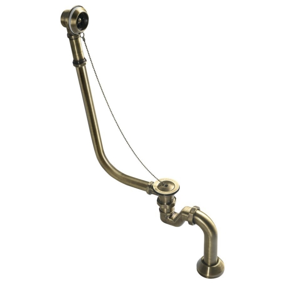 External bath tub increased hose complete of siphon, bronze, angle 108°