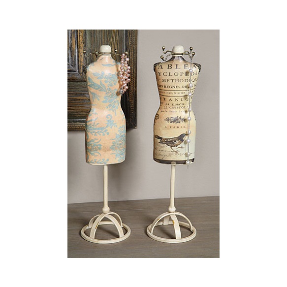14-3/4"H  Resin Vintage Bust Jewelry Holder, 2 Styles ©