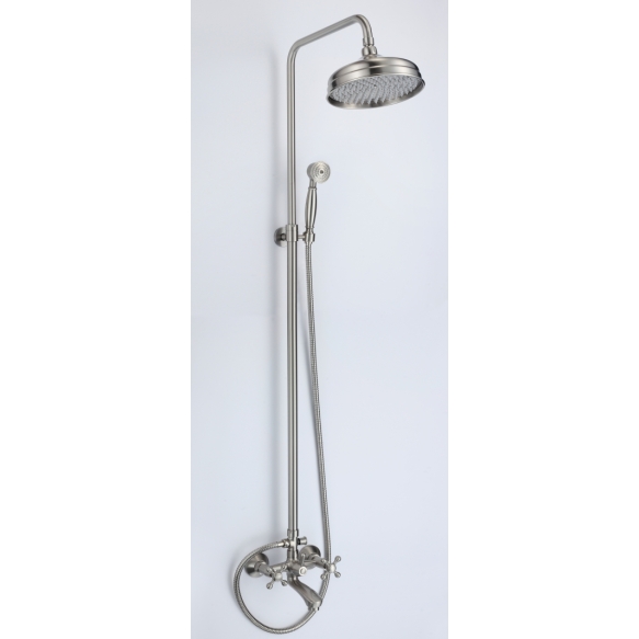 Rain shower set with spout , Retro Eco, old nickel