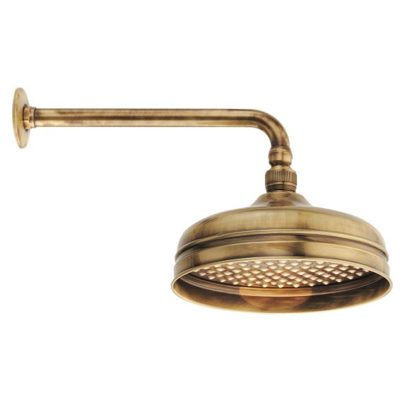 retro shower head 20 cm+30 cm horizontal shower pipe, bronze