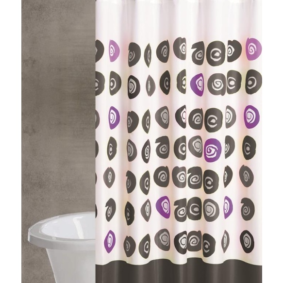 textile shower curtain "BAN BLACK"