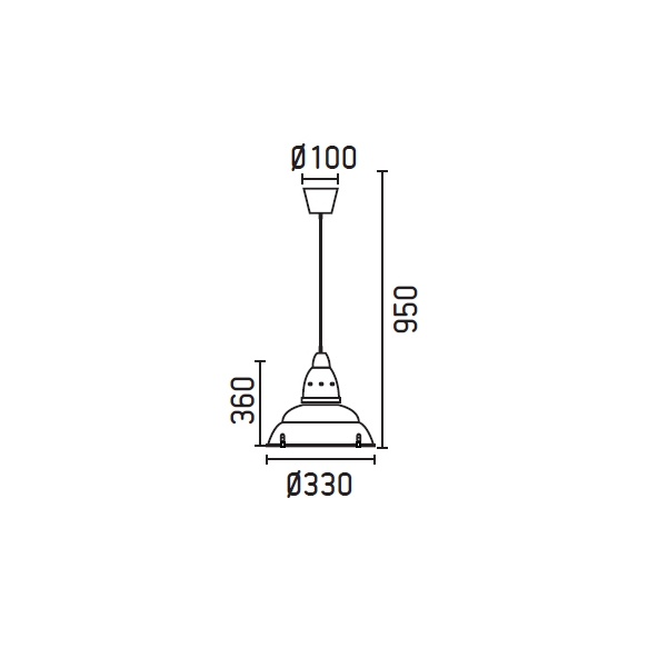 ALUMINIUM PENDANT LAMP 1L E27 60W