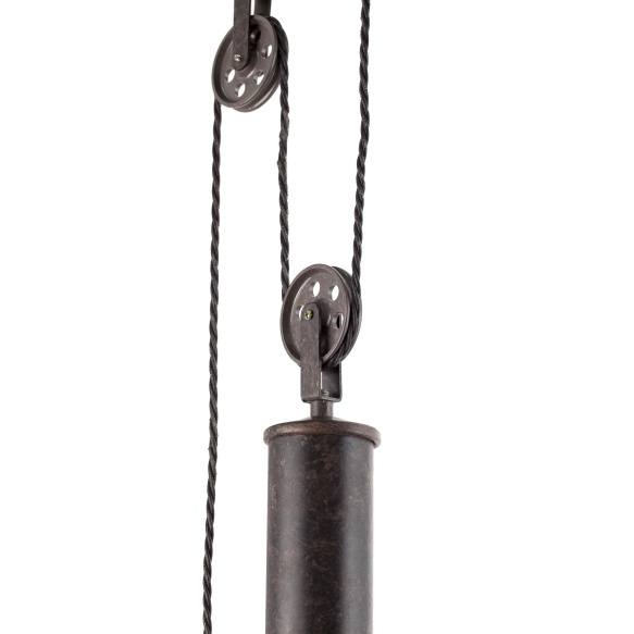 CEILING LAMP WINCH 1L E27 60W RUSTIC, METAL+GLASS