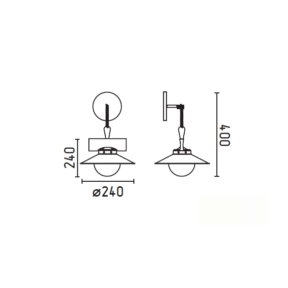 WALL LAMP RUSTIC 1L E27 60W OXIDE, METAL+GLASS