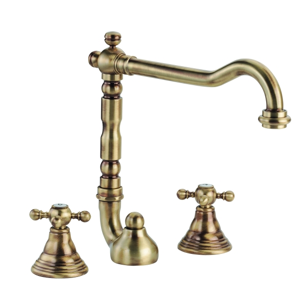 BASIN SET WITH SWIVEL SPOUT OLD FASHION, OLD BRONZE
