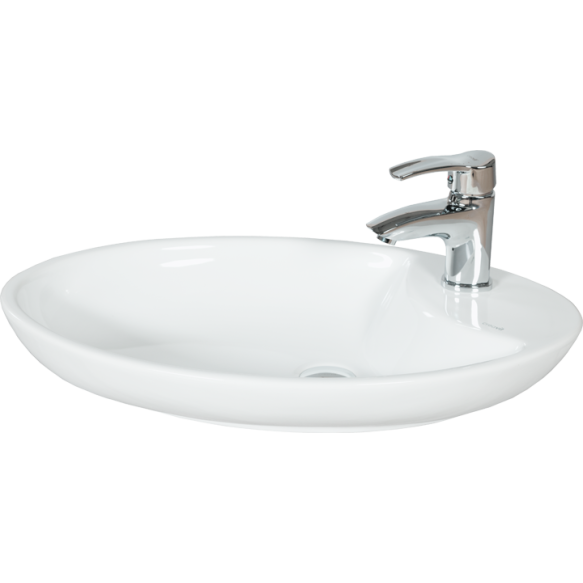 65 CM TOPCOUNTER WASHBASIN WHITE