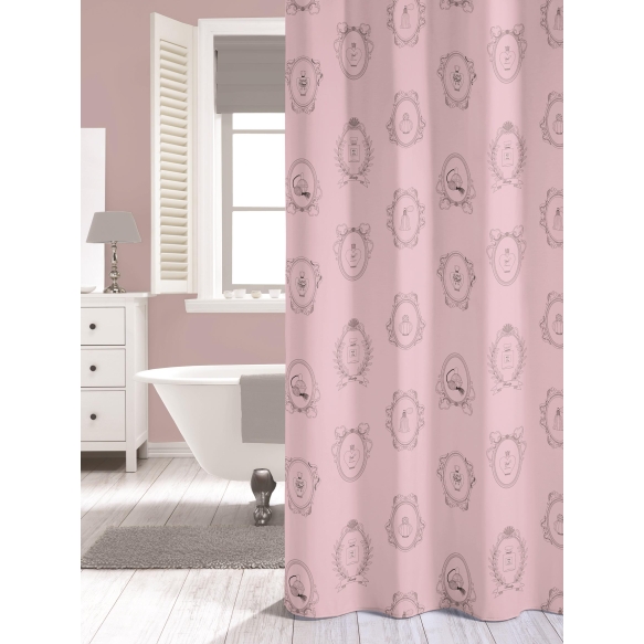 NEW ROMANCE shower curtain textile, pink, 180x200