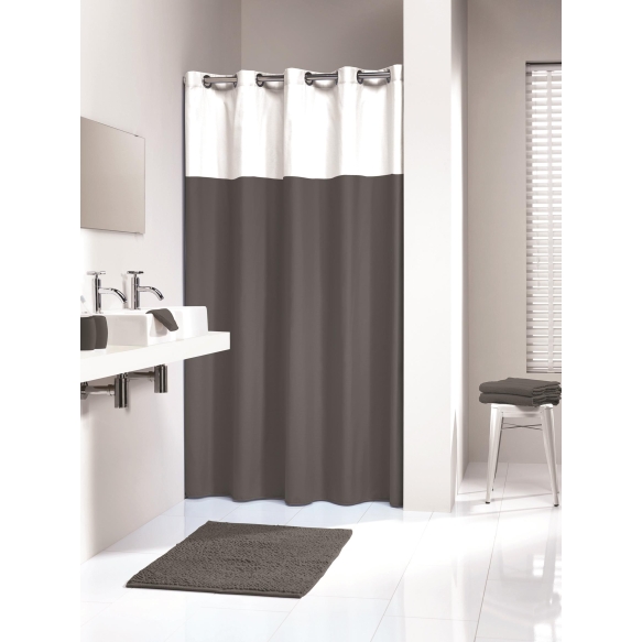 DOUBLE shower curtain textile,grey, 180x200