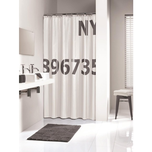 DIGITS shower curtain textile, antracite, 180x200