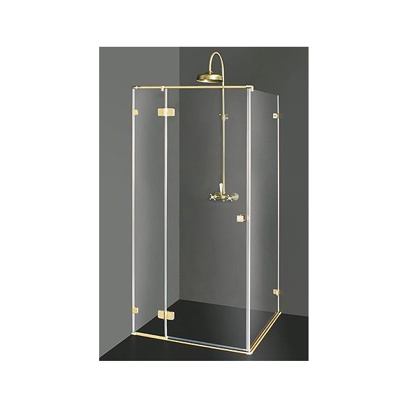 Shower enclosure VITA  PLUS with bronzed fittings , clear glass