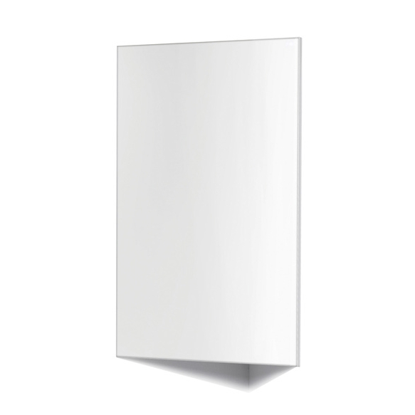 mirror cabinet ,corner mount, white high gloss MDF