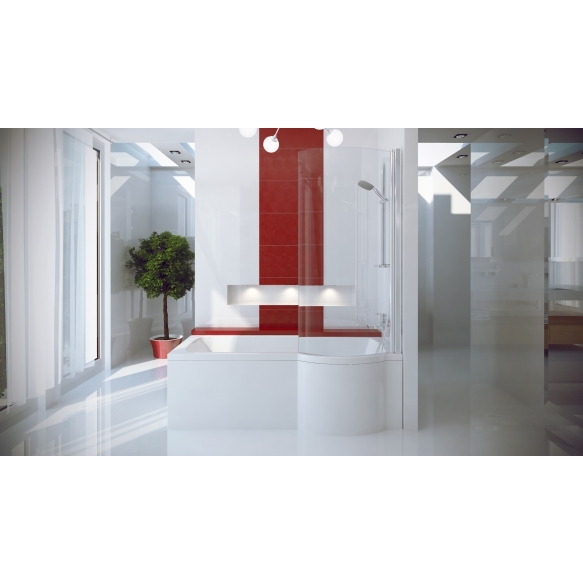 INSPIRA 150x70,left corner+ long panel +integrated shower screen