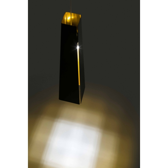 PLUMA LED black+gold pendant lamp,SMD LED 6W 3000K 450Lm,aluminium