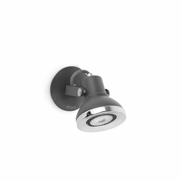 RING LED grey spotlight ,1 x GU10 LED,metal