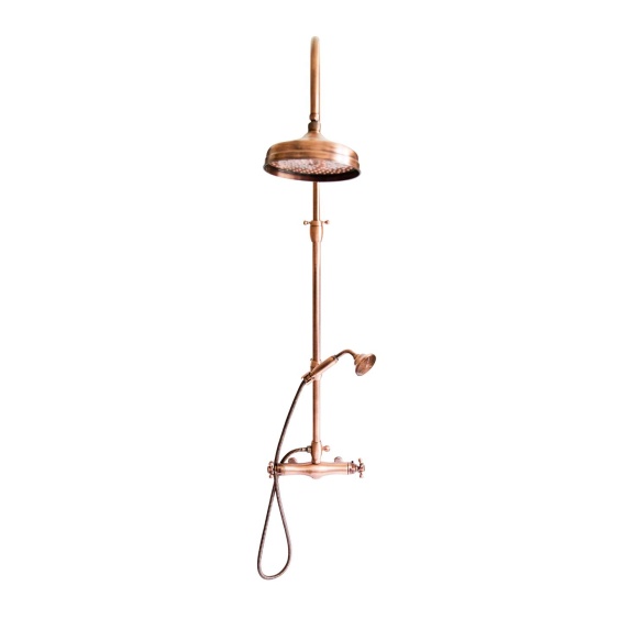 thermostatic rain shower mixer, copper