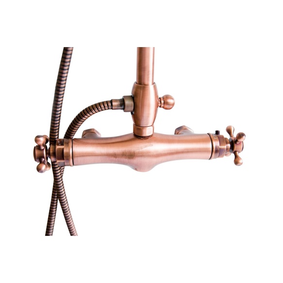 thermostatic rain shower mixer, copper