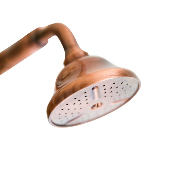 bath mixer ROYAL, white lever, NEW OLD hand shower kit, copper