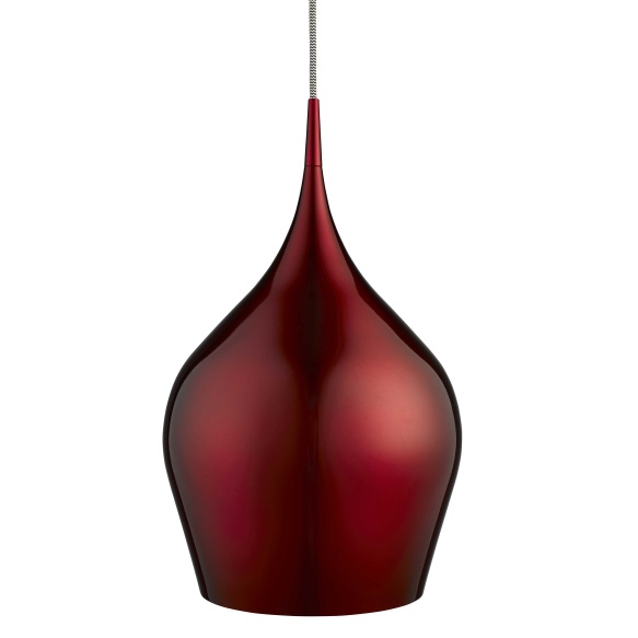 aluminium ceiling lamp w textile cable,red, E27,1X60W