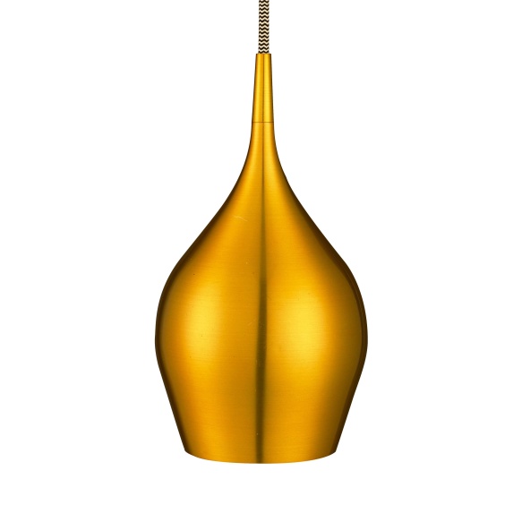 aluminium ceiling lamp w textile cable,mat gold, E14,1X40W