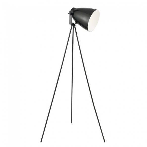 metal floor lamp, black, E27 1X60W