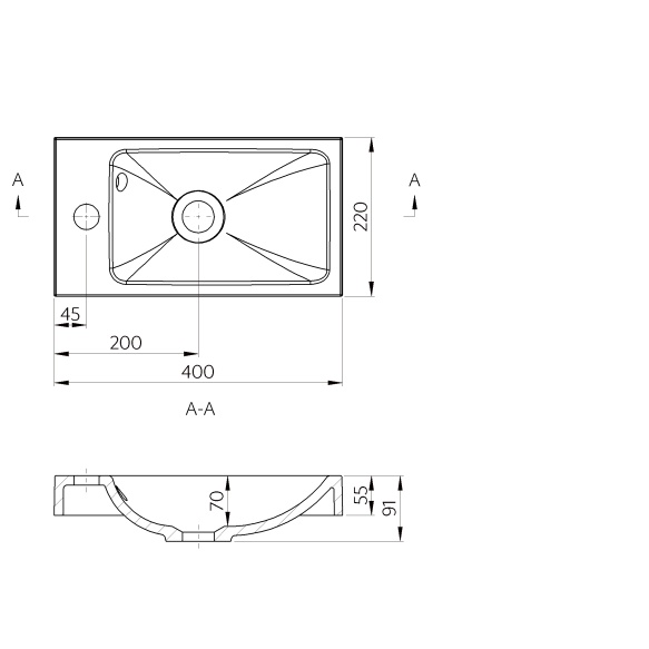 cast stone basin Ida, white