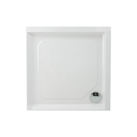 90x90 stone shower tray, white,incl front panel and feet