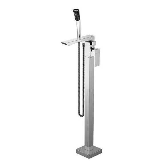 LATUS free standing bath mixer, stainless steel