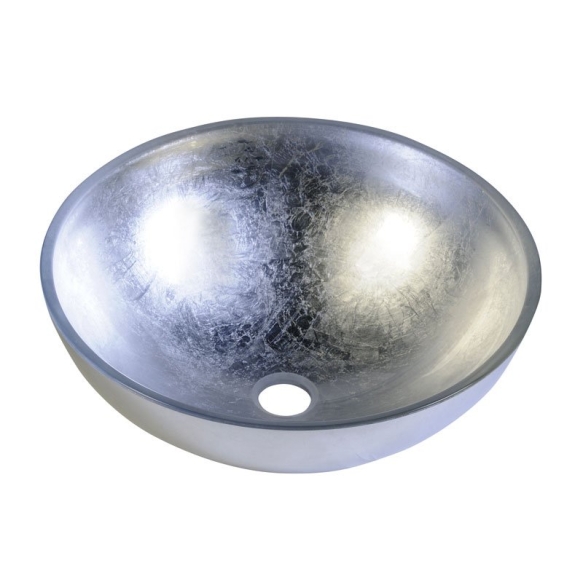 MURANO ARGENTO 40x13cm glass basin, silver