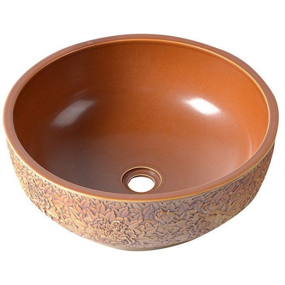 PRIORI ceramic basin diameter 43cm, ceramic, russet color