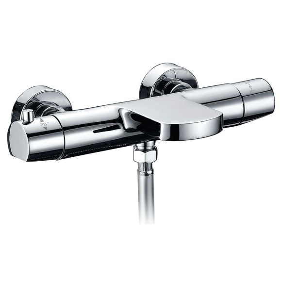 KIMURA Wall mounted thermostatic bath mixer, chrome, metal handles