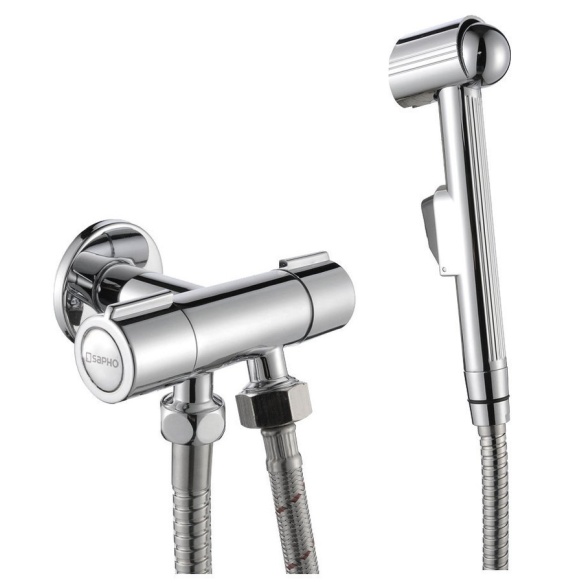 Bidet sprayer with double valve, chrome