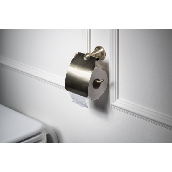 DIAMOND Toilet Paper Holder with Cover, bronze