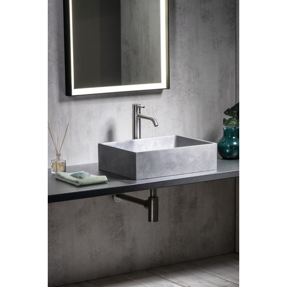 betoonist valamu tööpinnale FORMIGO 47.5x36.5 cm, silver