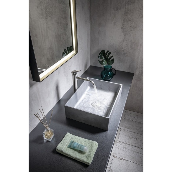 betoonist valamu tööpinnale FORMIGO 47.5x36.5 cm, silver