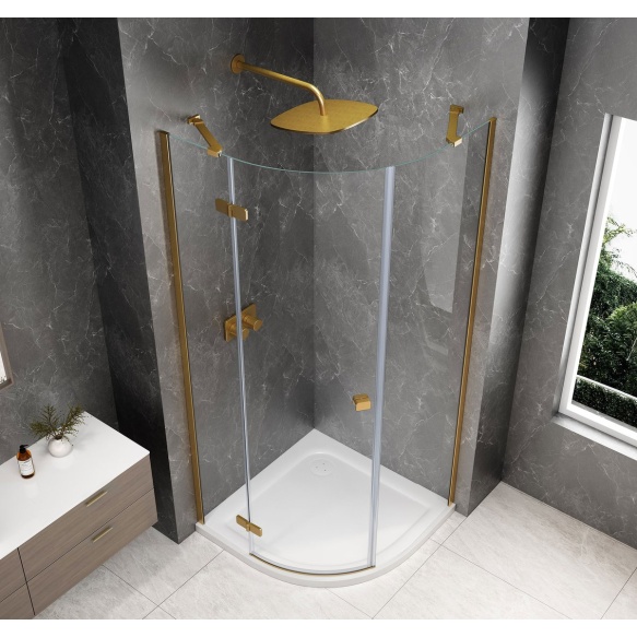 dušikaar Globe, harjatud kuld,  1000x1000 mm, kirgas klaas, vasak
